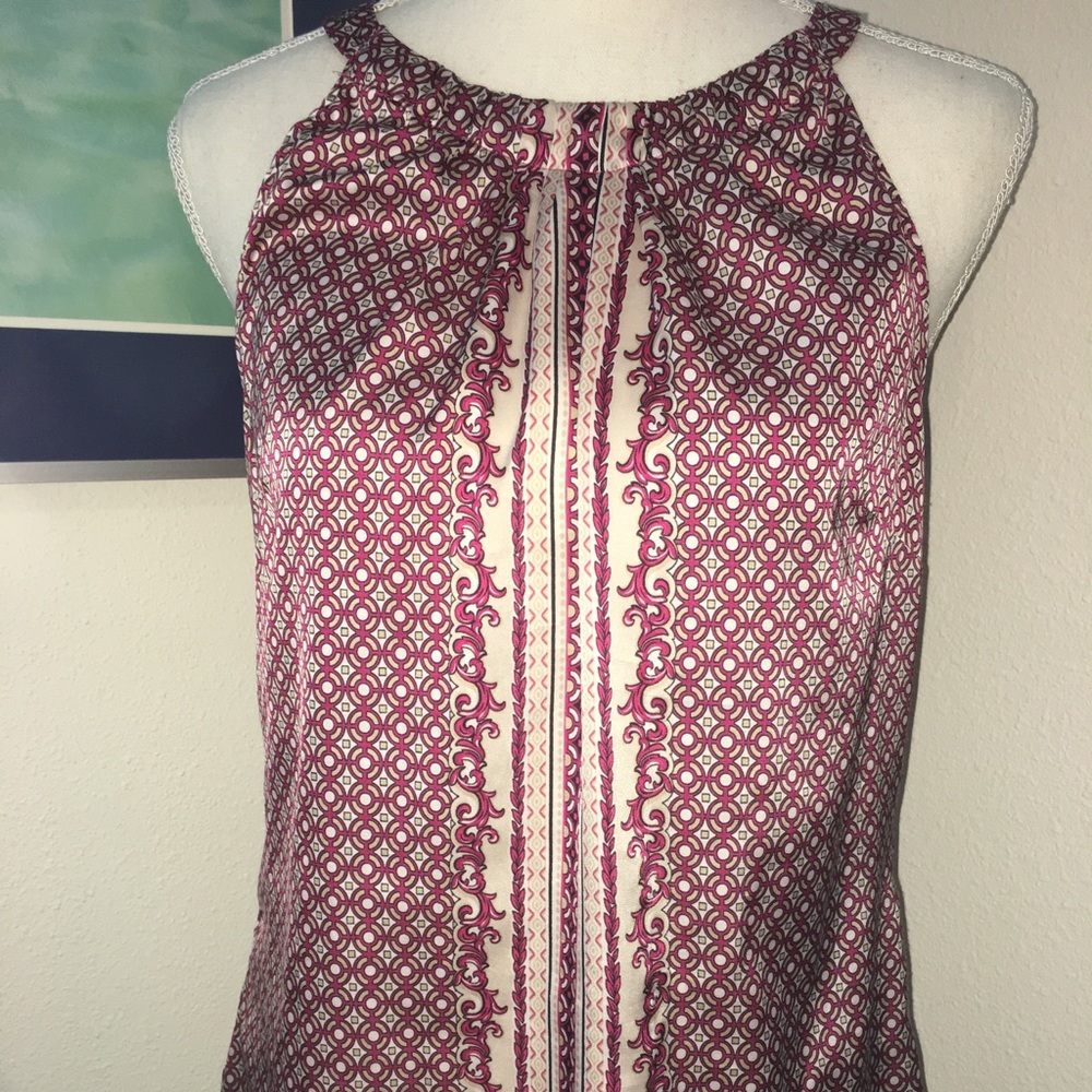 White House black market silk pattern tank